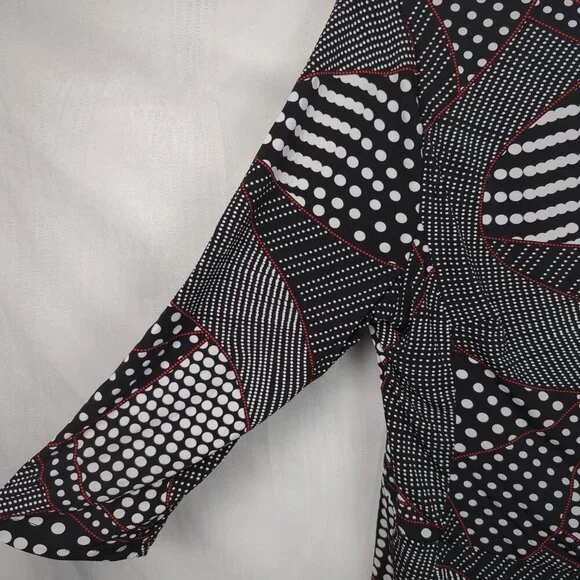 Rekucci 3/4 Sleeve Polka Dot Midi Dress - Picture 4 of 5